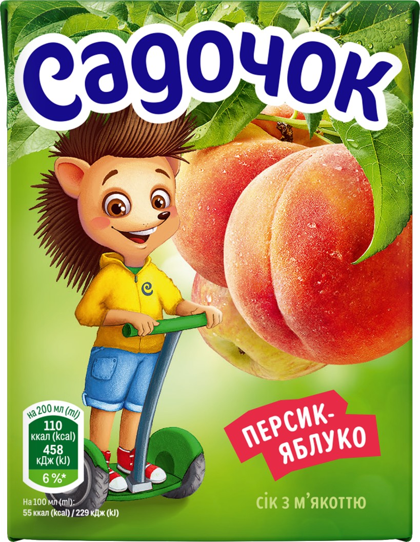 Сік Персиково-Яблучний ТМ "Садочок" 0.2л